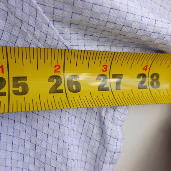 Johnston Murphy‎ Shirt Mens Size 2XL Blue Cotton Oxford Dress Plaid Button Light - Picture 3 of 8